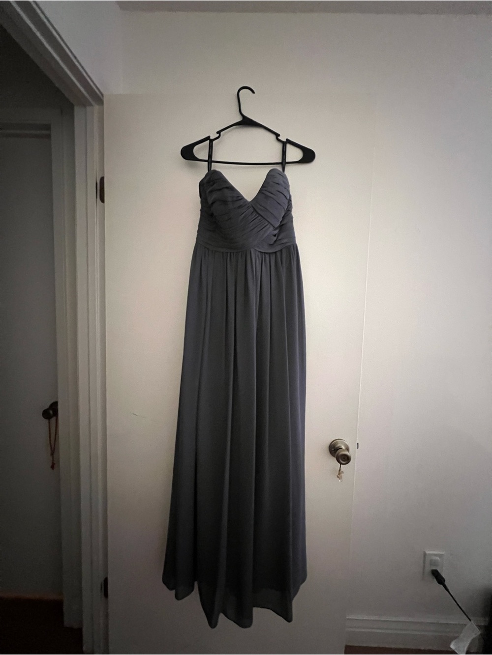 Bill levkoff slate blue bridesmaid dress size 10
